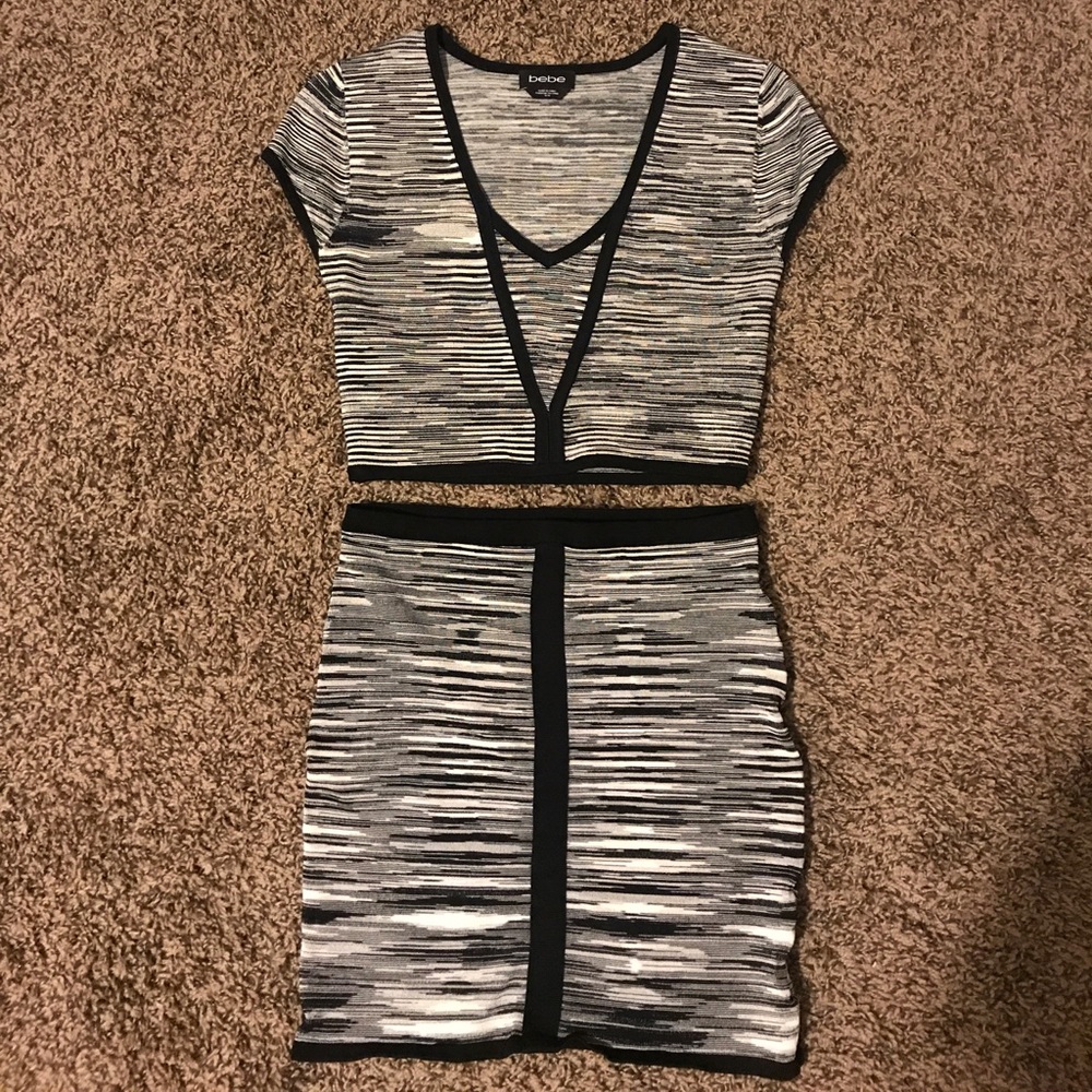 Bebe Crop top and bandage skirt! Size Medium!